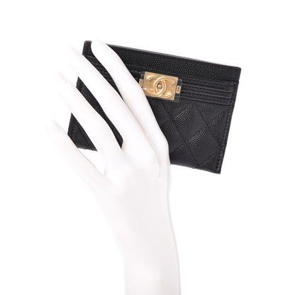 Chanel Caviar Quilted Boy Card Holder Black 2 of 9