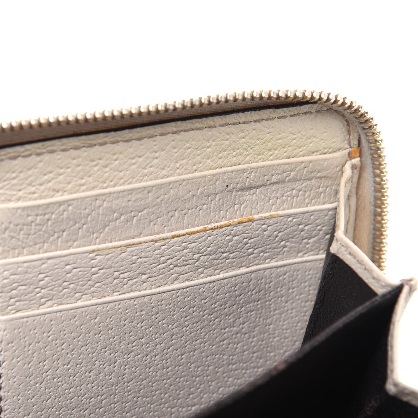 Monogram Metal Bar Zip Around Wallet Beige Ebony Off White