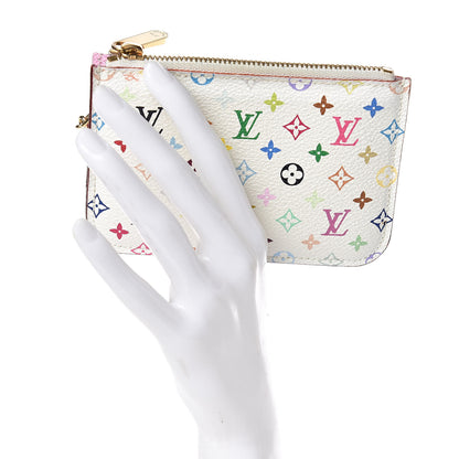 Louis Vuitton Monogram Multicolor Key Pouch White Litchi 2 of 8