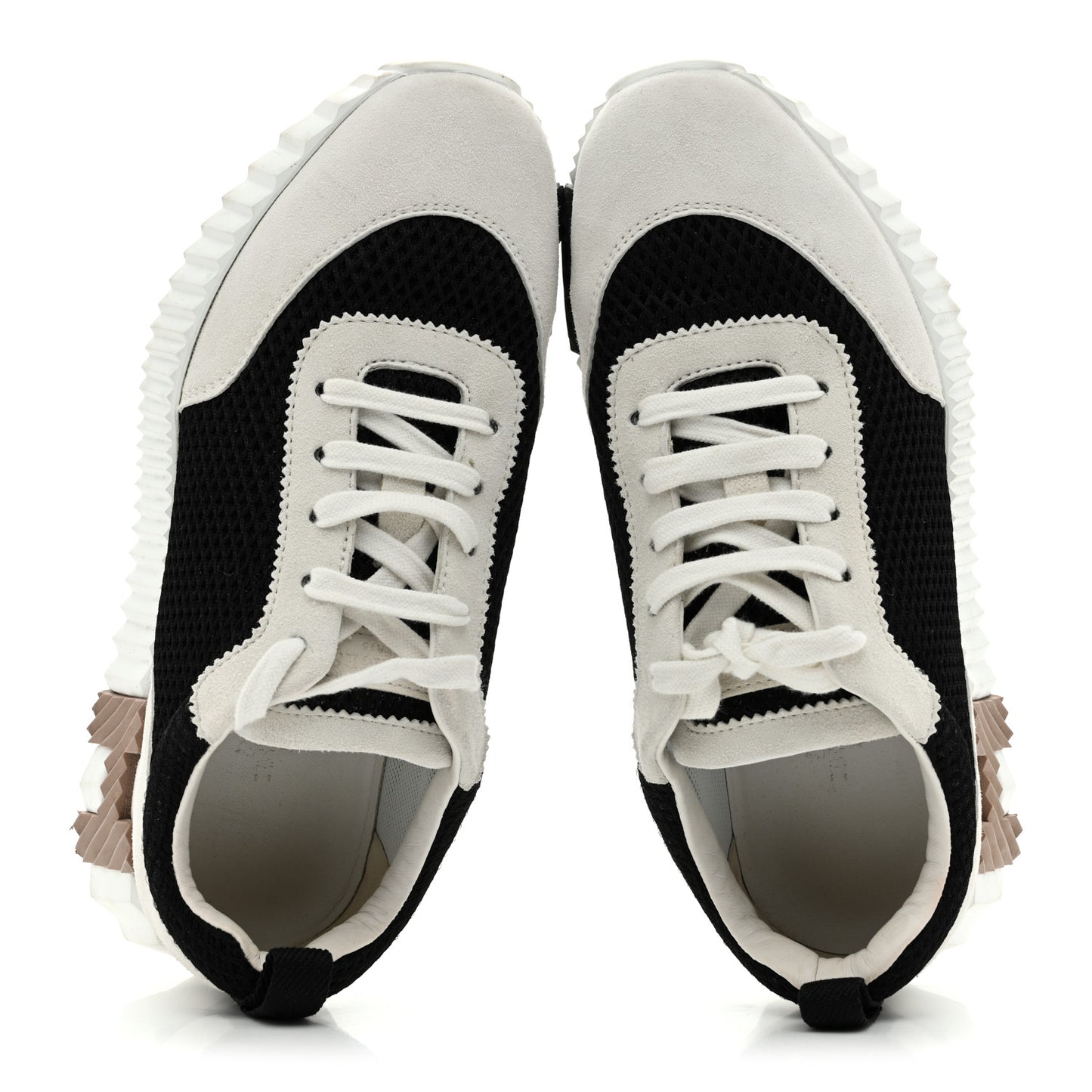 Air Mesh Suede Goatskin Bouncing Sneakers 35.5 Black White