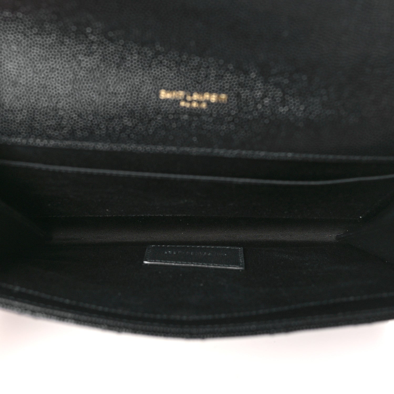 Saint Laurent Grain De Poudre Textured Mixed Matelasse Triquilt Monogram Clutch Black 5 of 9