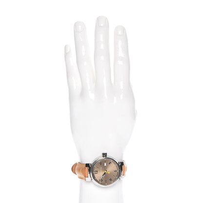 Louis Vuitton Stainless Steel Vachetta 39mm Tambour Quartz Watch Champagne 2 of 9