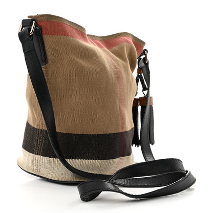 Burberry Canvas Mega Check Mini Ashby Tassel Crossbody Black 4 of 12