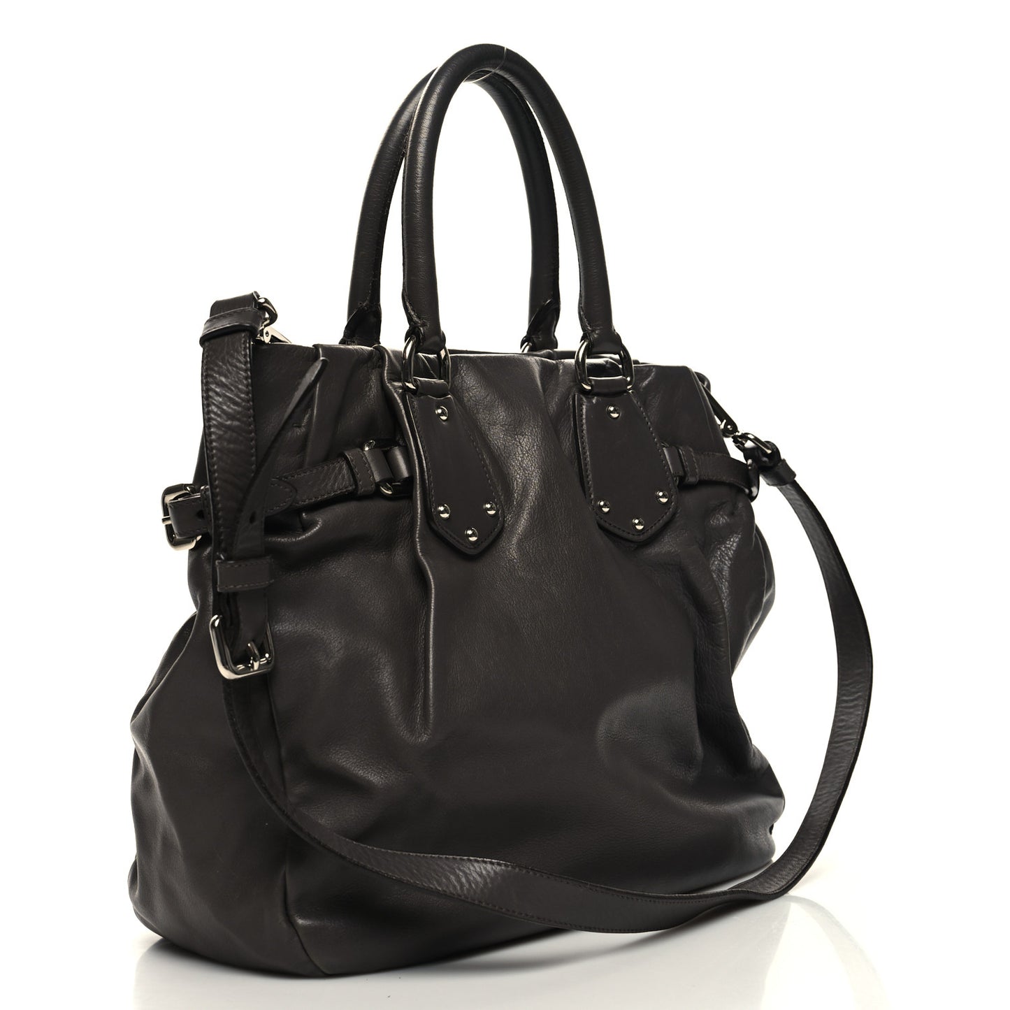 Soft Calf Shoulder Bag Dark Grey