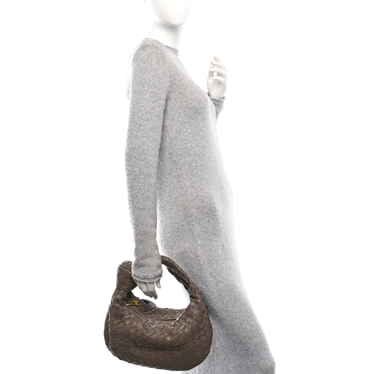 Nappa Intrecciato Teen Jodie Hobo Dark Taupe