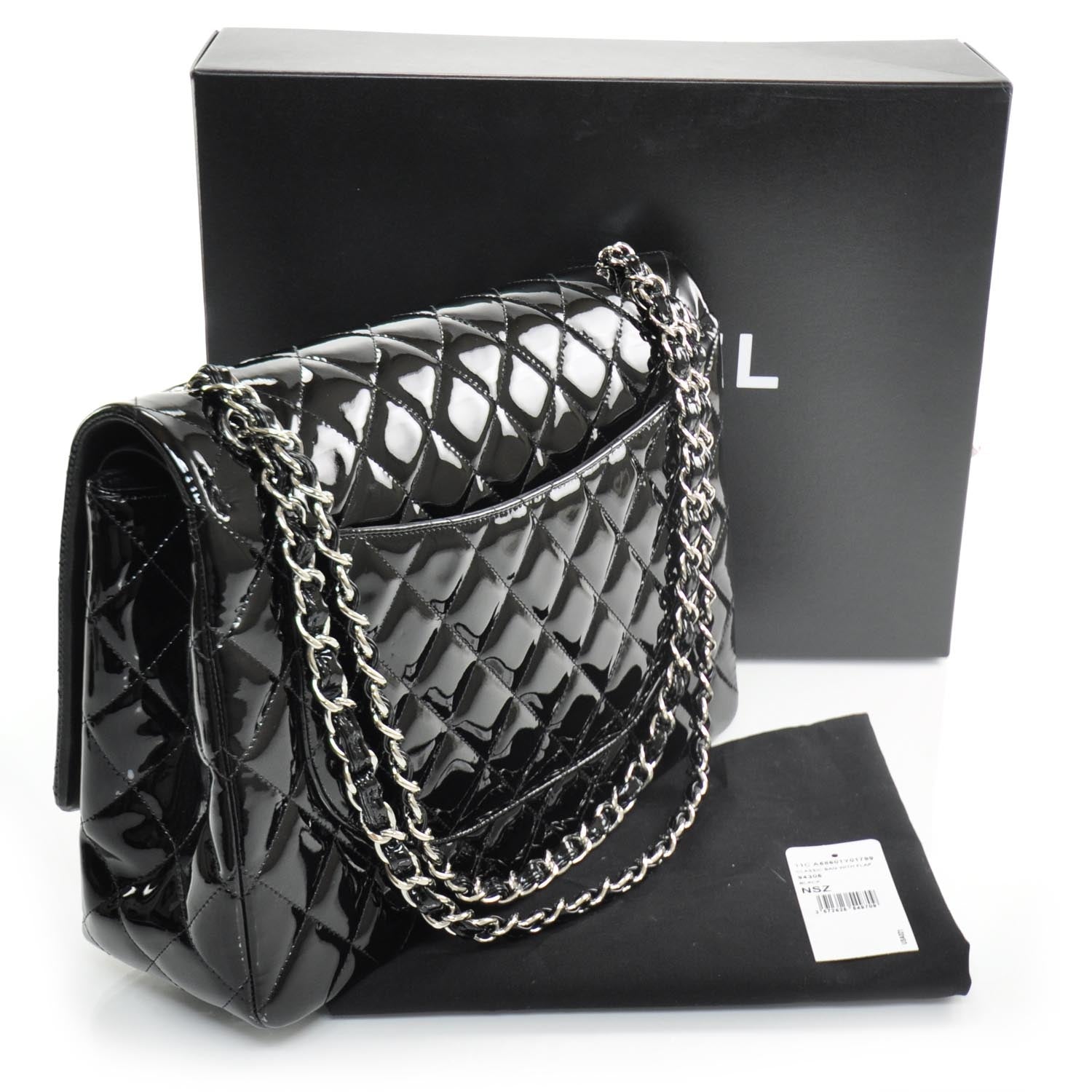 Chanel Patent Maxi Double Flap Black SHW 3 of 9
