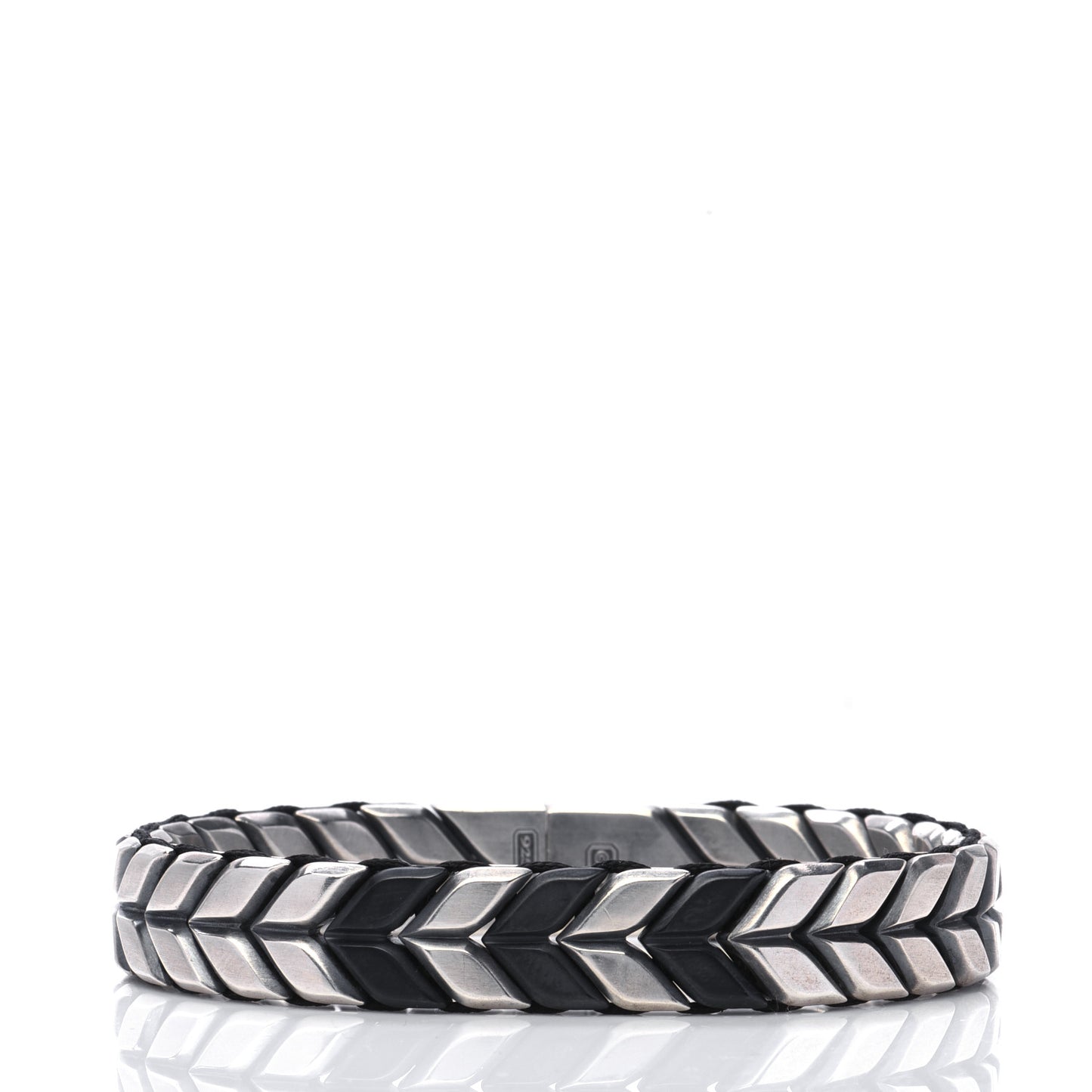 Sterling Silver Titanium Chevron Bracelet