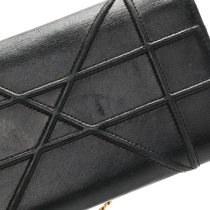 Christian Dior Grained Calfskin Diorama Wallet on Chain Pouch Black 7 of 15
