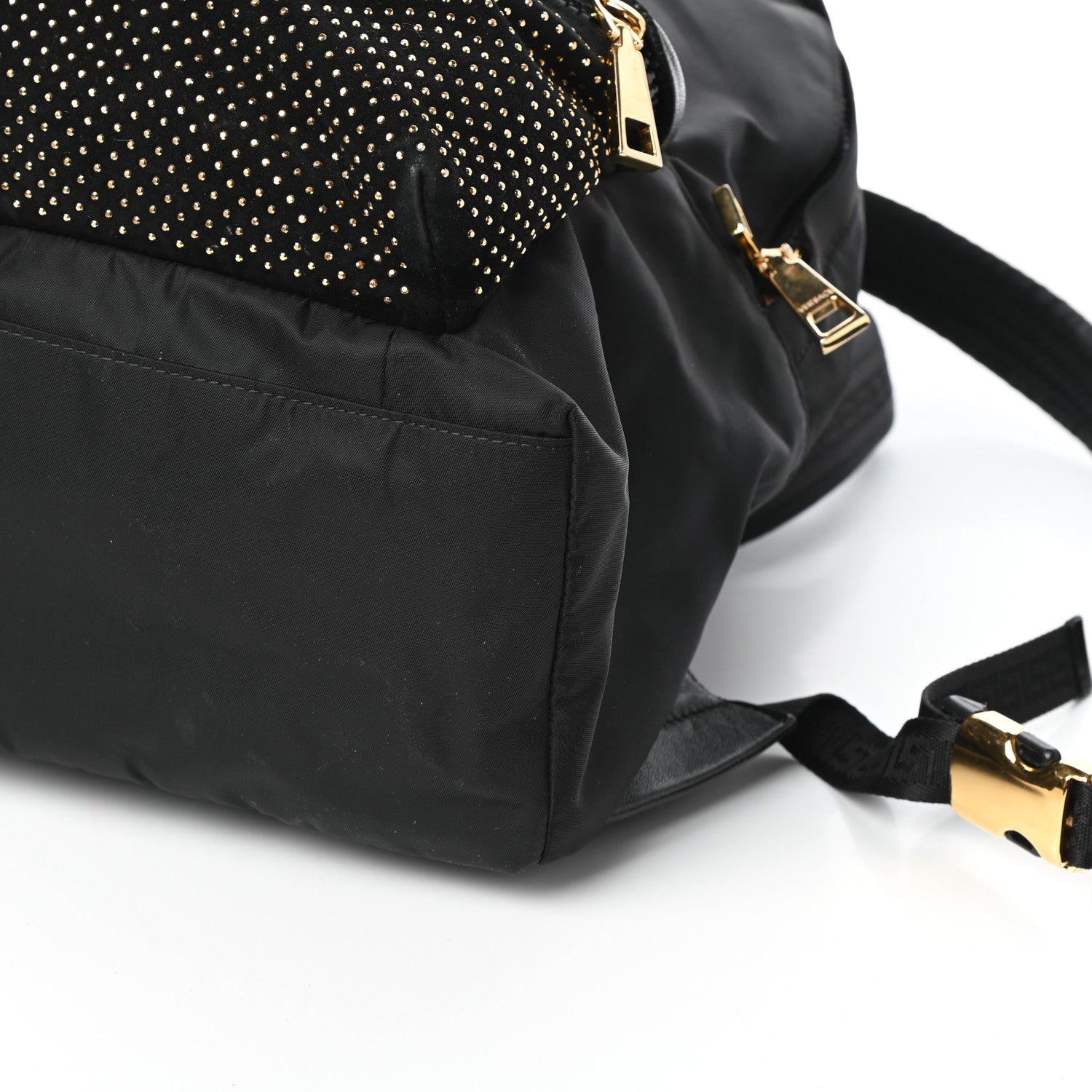Versace Nylon Goatskin Studded Palazzo Medusa Backpack Black 10 of 10