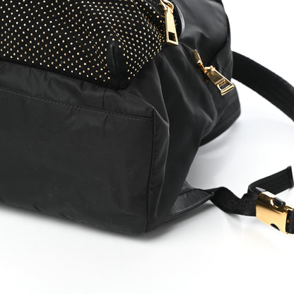 Versace Nylon Goatskin Studded Palazzo Medusa Backpack Black 10 of 10