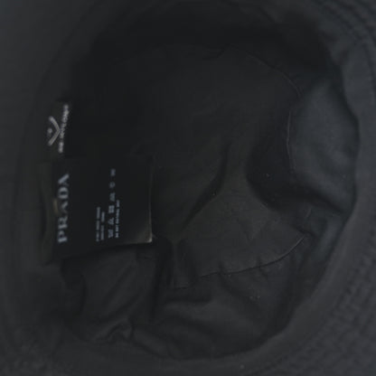 Prada Re-Nylon Metal Triangle Logo Womens Bucket Hat XL Black 7 of 9