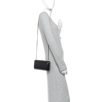 Chanel Lambskin Quilted Chain Around Clutch Black 2 of 10