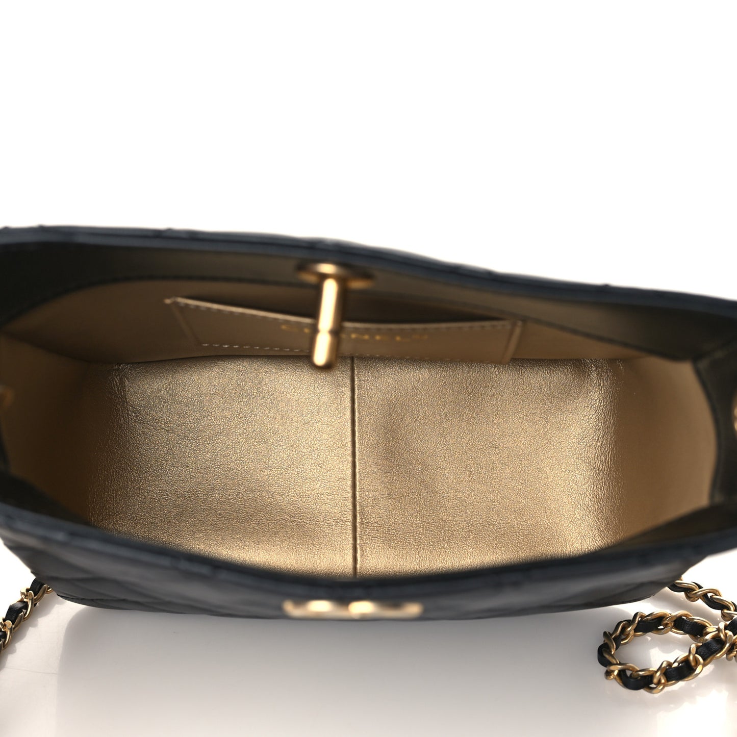 Lambskin Quilted Small Pearl Crush Hobo Black