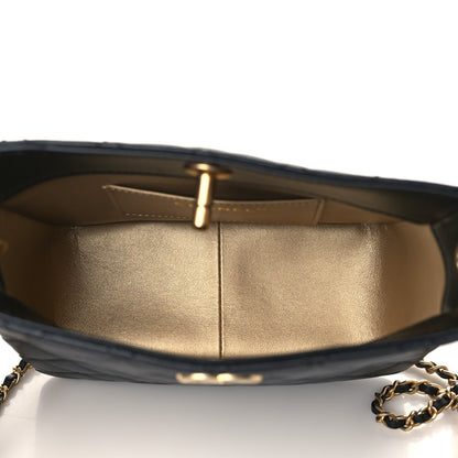 Chanel Lambskin Quilted Small Pearl Crush Hobo Black 5 of 10