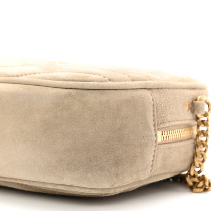 Saint Laurent Suede Matelasse Monogram Mini Lou Camera Bag Matte Gold 10 of 11