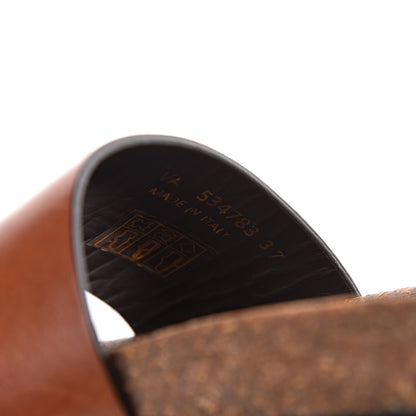 Saint Laurent Calfskin Monogram Jimmy Joan Slide Sandals 37 New Papaya 8 of 9