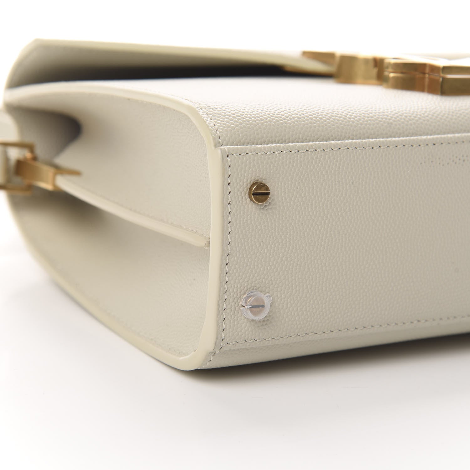 Saint Laurent Grain de Poudre Mini Classic Monogram Cassandra Top Handle Crema Soft Rouge Legion 10 of 12