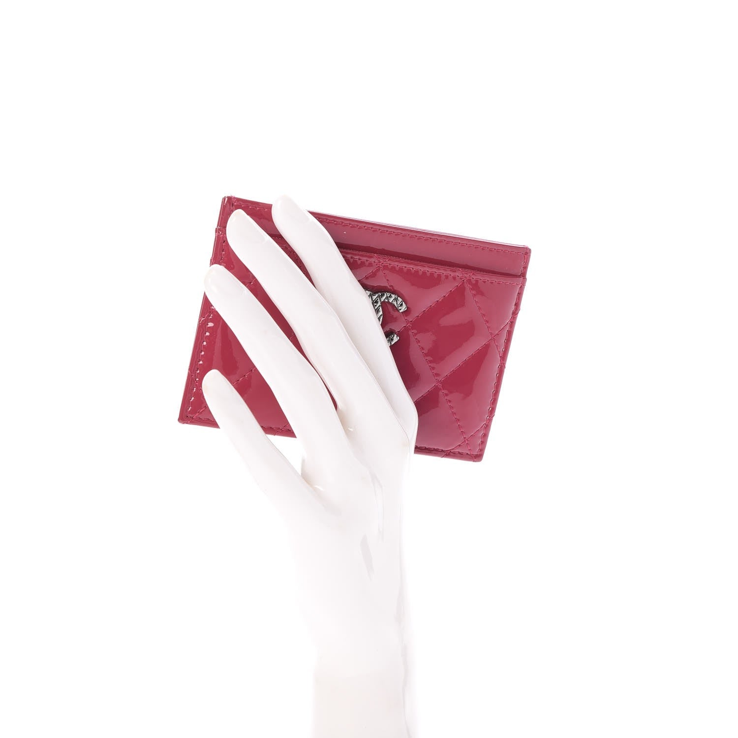 Chanel Patent Quilted Brilliant Card Holder Pink 2 of 8