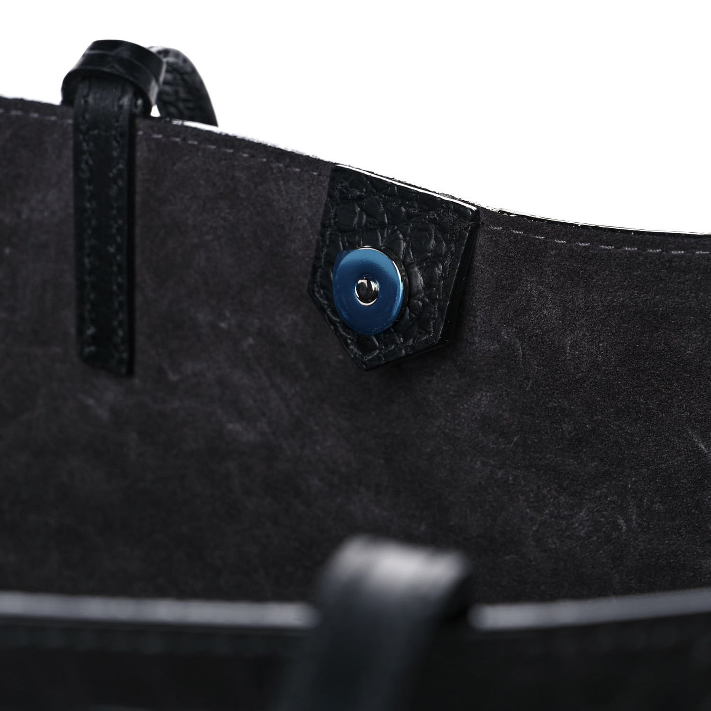 Calfskin Crocodile Embossed Nine2Five East West Tote Black