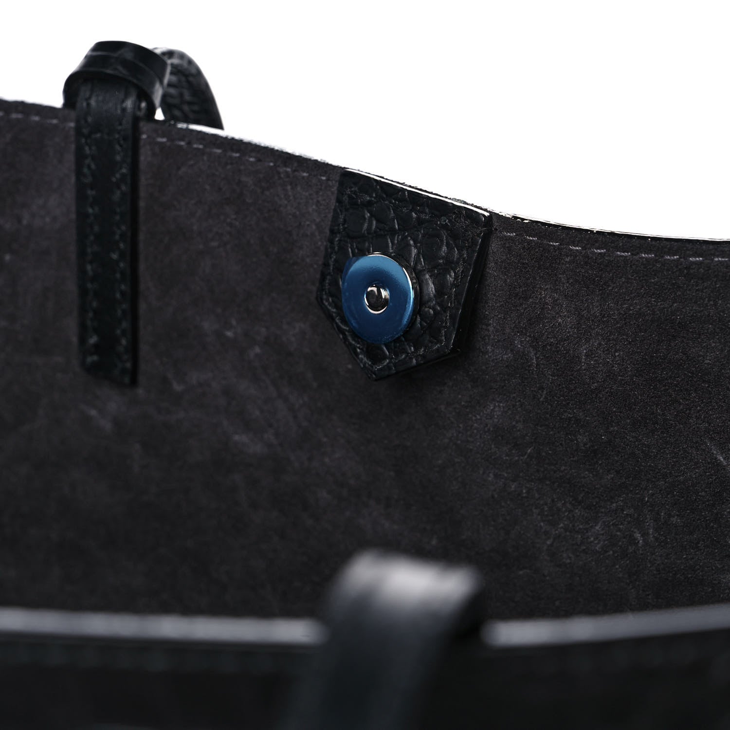 Jimmy Choo Calfskin Crocodile Embossed Nine2Five East West Tote Black 12 of 12