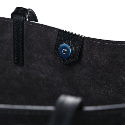 Jimmy Choo Calfskin Crocodile Embossed Nine2Five East West Tote Black 12 of 12