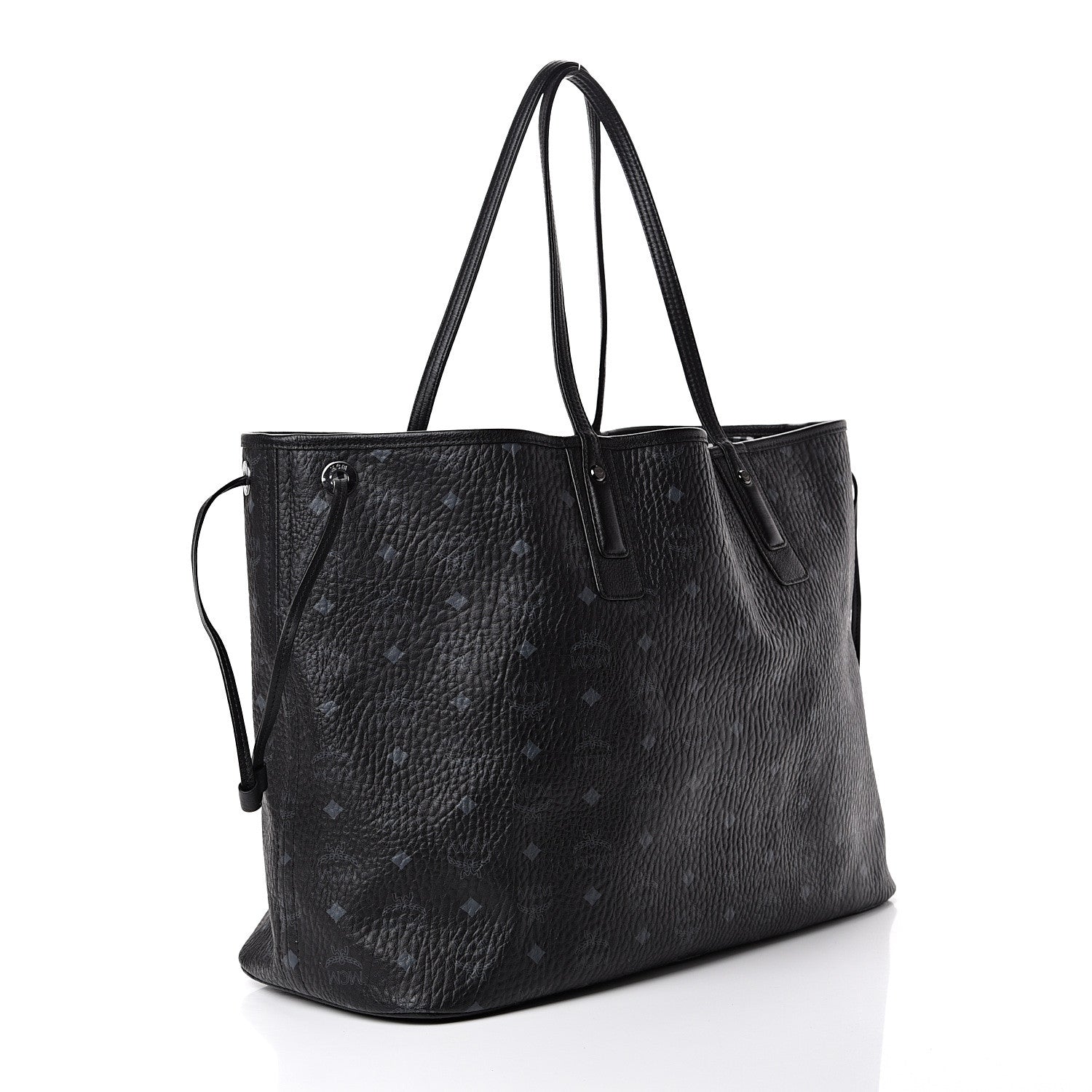 MCM Visetos Large Liz Reversible Shopper Tote Black 4 of 14