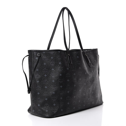 MCM Visetos Large Liz Reversible Shopper Tote Black 4 of 14
