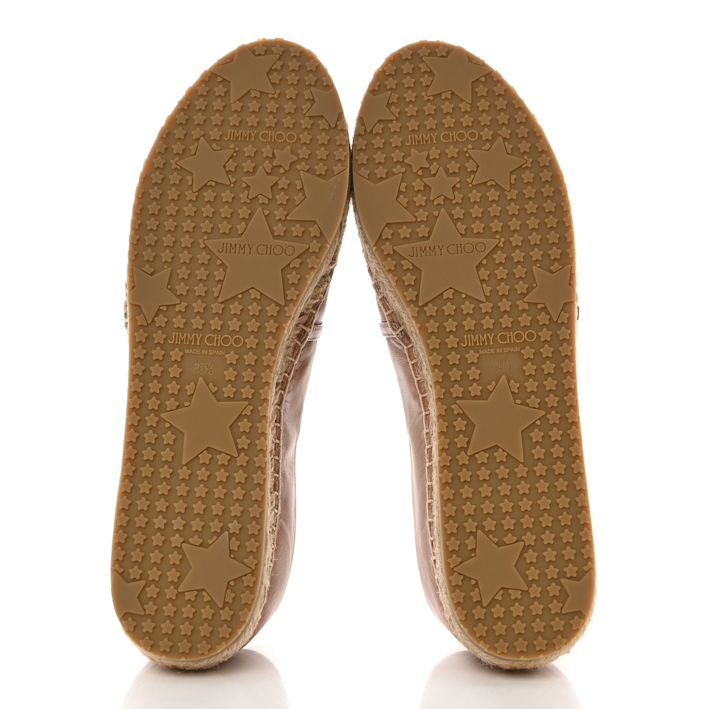 Calfskin Litchi Flat Espadrilles 40.5 Powder Pink