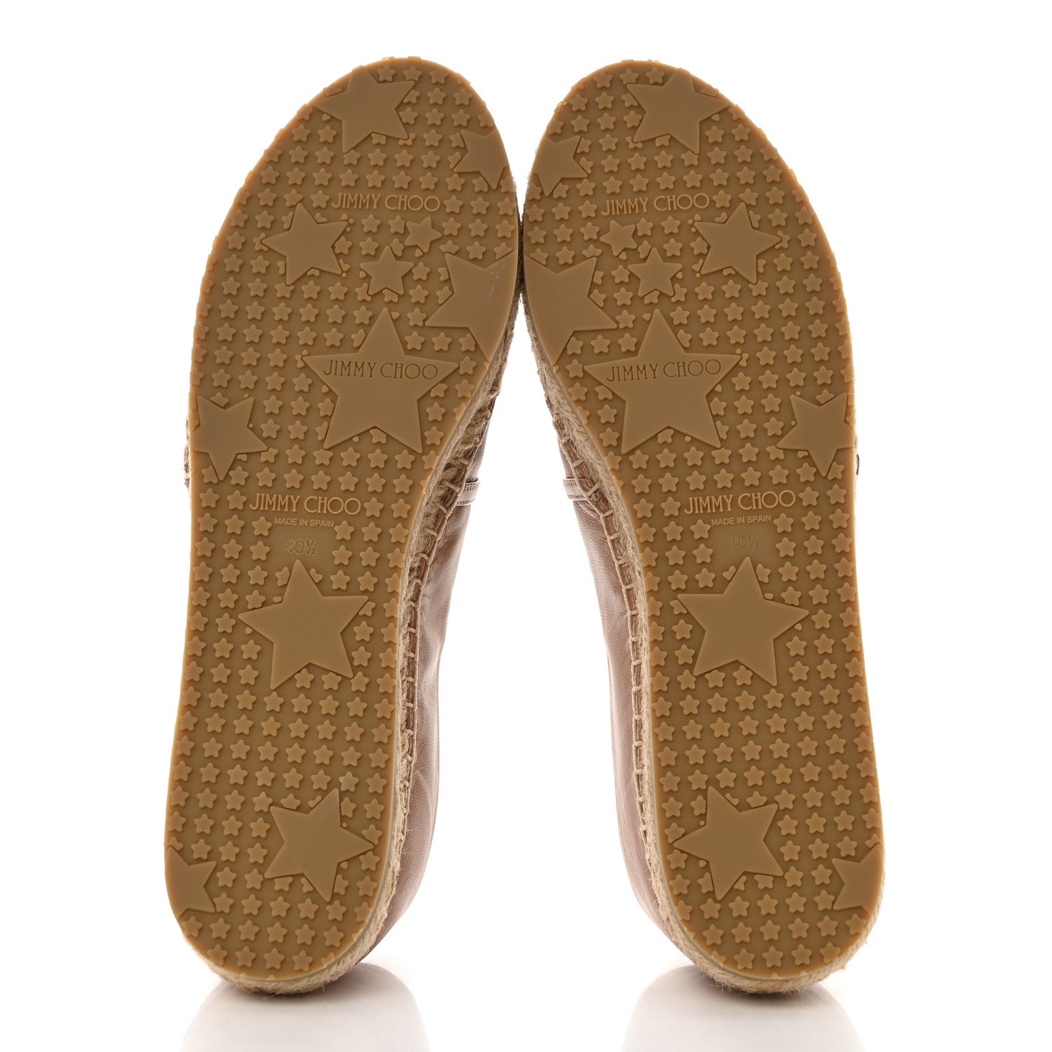 Jimmy Choo Calfskin Litchi Flat Espadrilles 40.5 Powder Pink 5 of 8