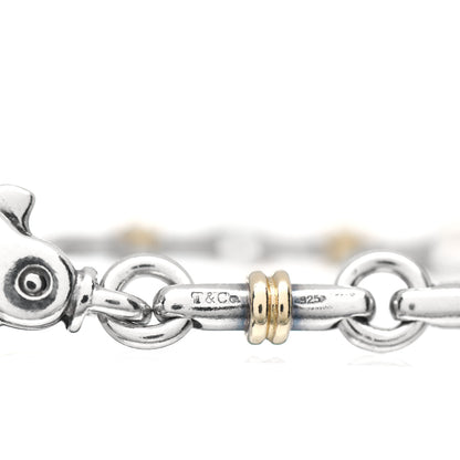 Tiffany Sterling Silver 18K Yellow Gold Bar Link Bracelet 4 of 4