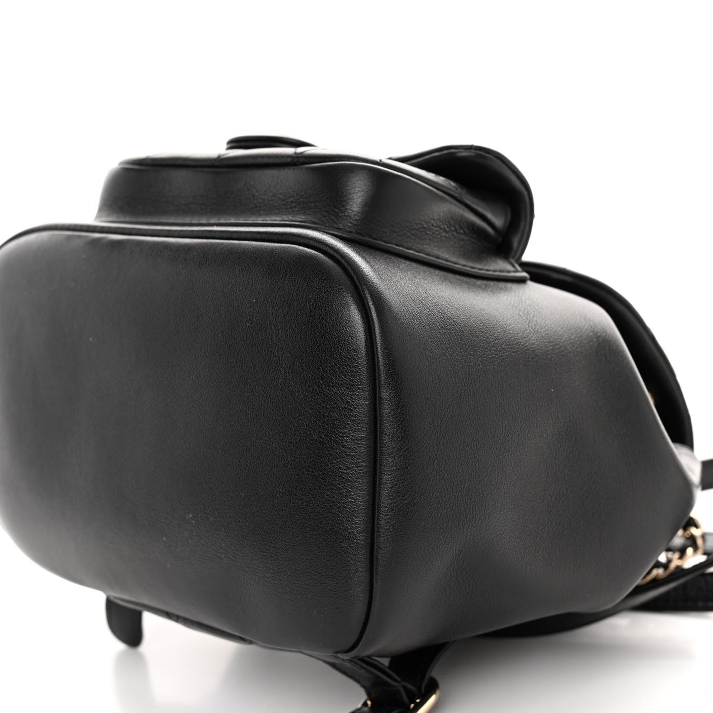 Lambskin Quilted Small Duma Drawstring Backpack Black
