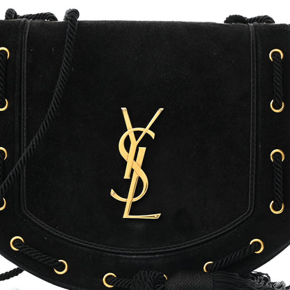 Saint Laurent Suede Medium Monogram Fetish Satchel Black 7 of 11