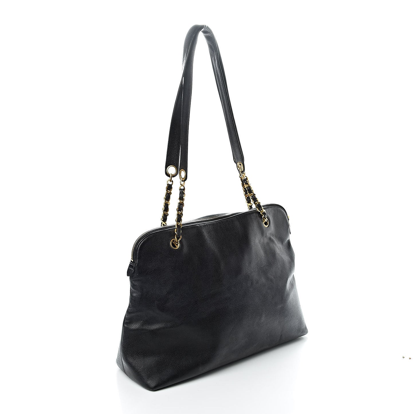 Caviar Large CC Shoulder Bag Black