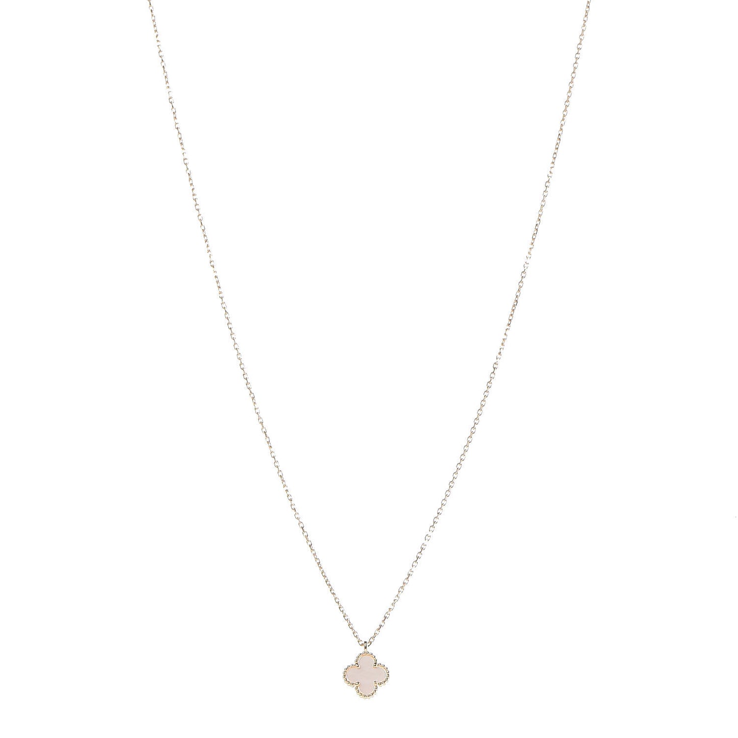18K Yellow Gold Mother of Pearl Sweet Alhambra Pendant Necklace