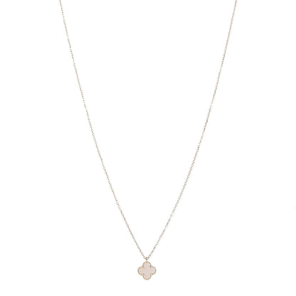 Van Cleef & Arpels 18K Yellow Gold Mother of Pearl Sweet Alhambra Pendant Necklace 1 of 7