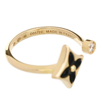 Louis Vuitton 18K Yellow Gold Diamond Black Onyx Mini Color Blossom Star Ring 48 4.5 5 of 5