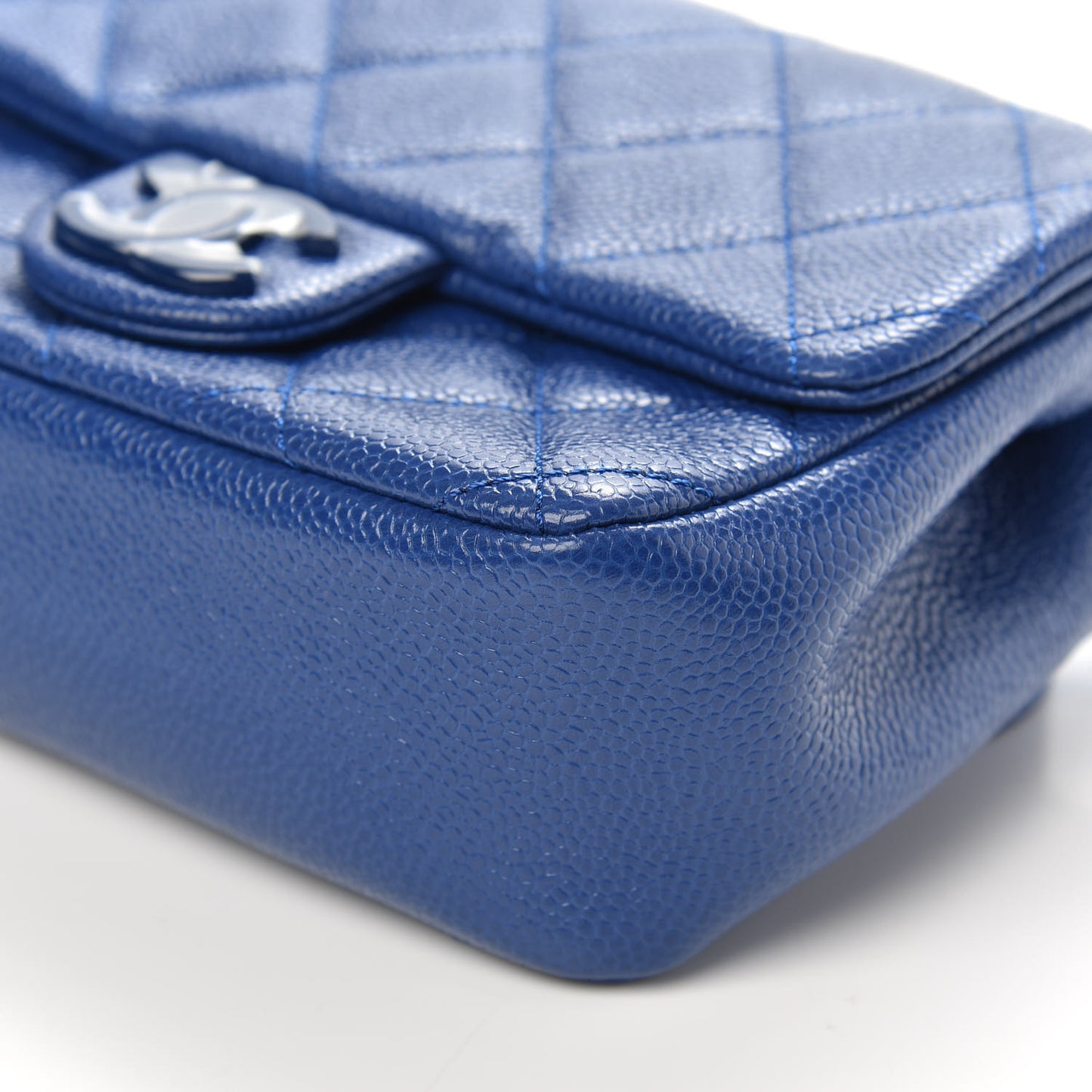 Caviar Quilted Incognito Mini Square Flap Dark Blue