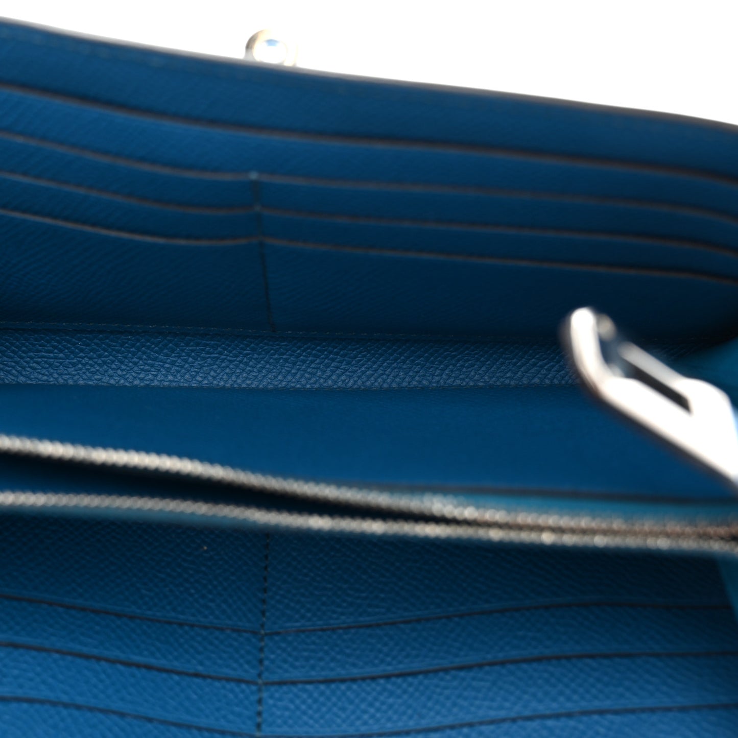 Epsom Kelly Longue Wallet Bleu Izmir