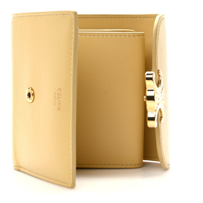 Celine Shiny Smooth Lambskin Small Triomphe Wallet Papyrus 5 of 10
