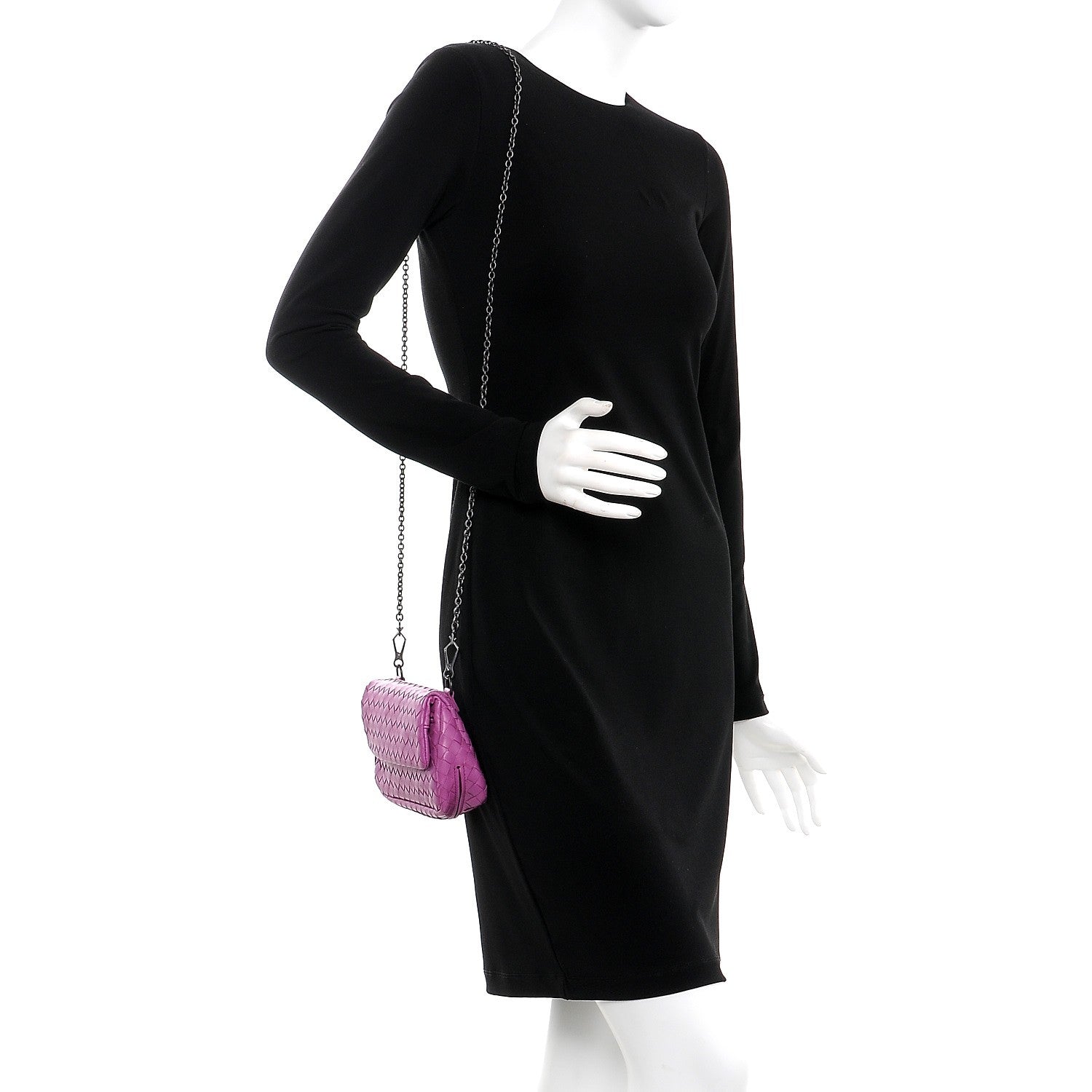 Bottega Veneta Nappa Intrecciato Mini Chain Messenger Peony 2 of 7