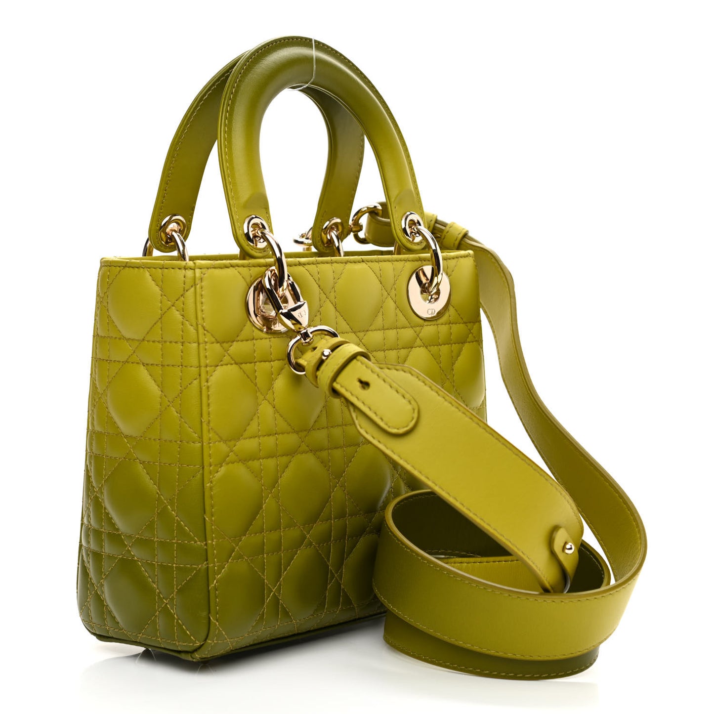Lambskin Cannage Gradient Small Lady Dior Green