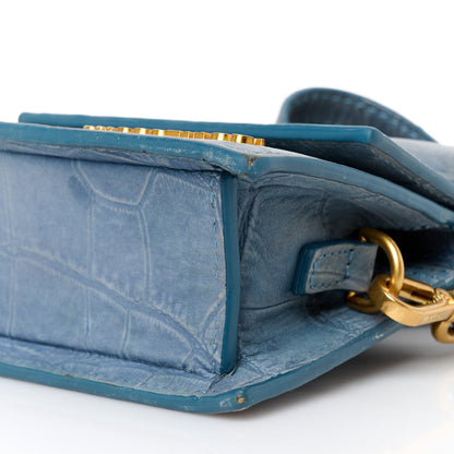 Jacquemus Suede Crocodile Embossed Le Chiquito Blue 9 of 9