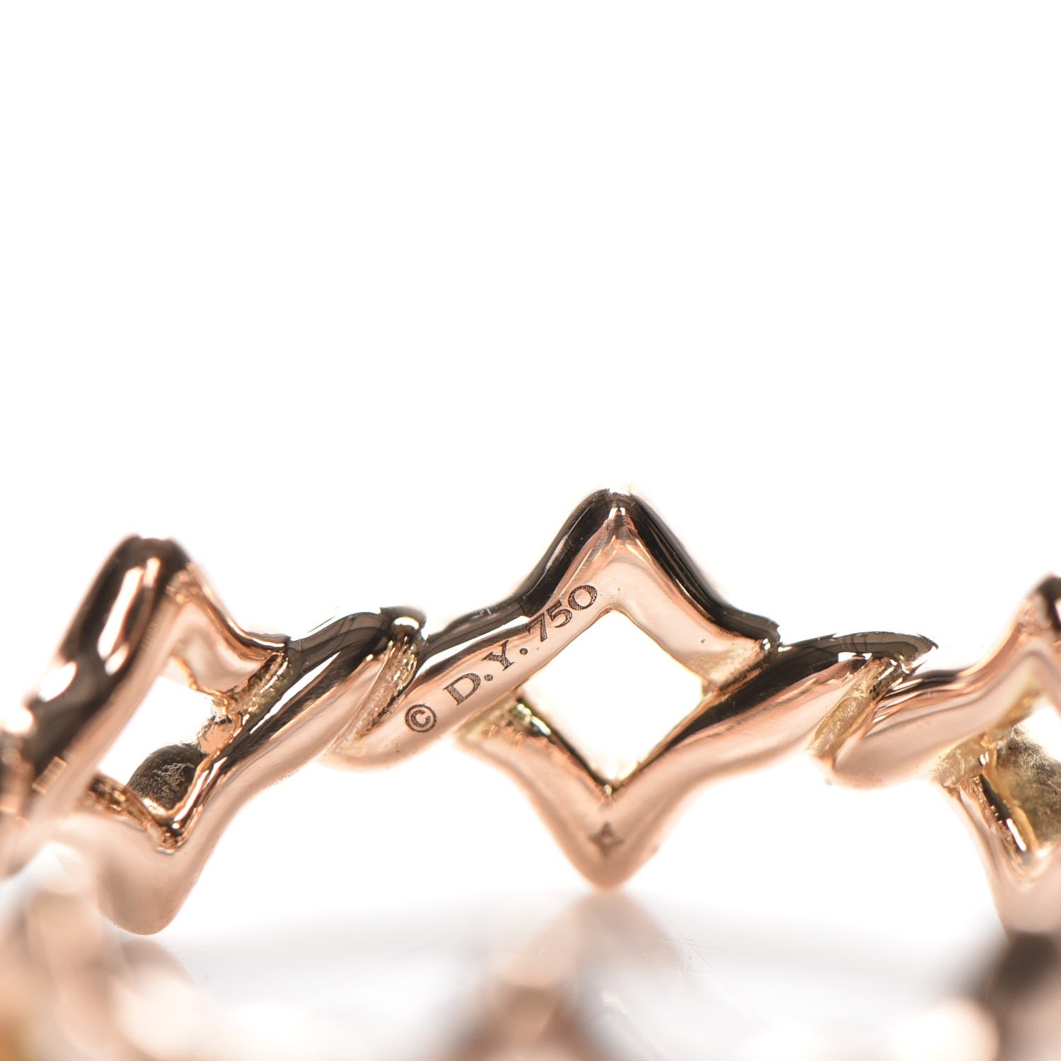 David Yurman 18K Rose Gold 6mm Quatrefoil Stack Ring 54 7 4 of 5