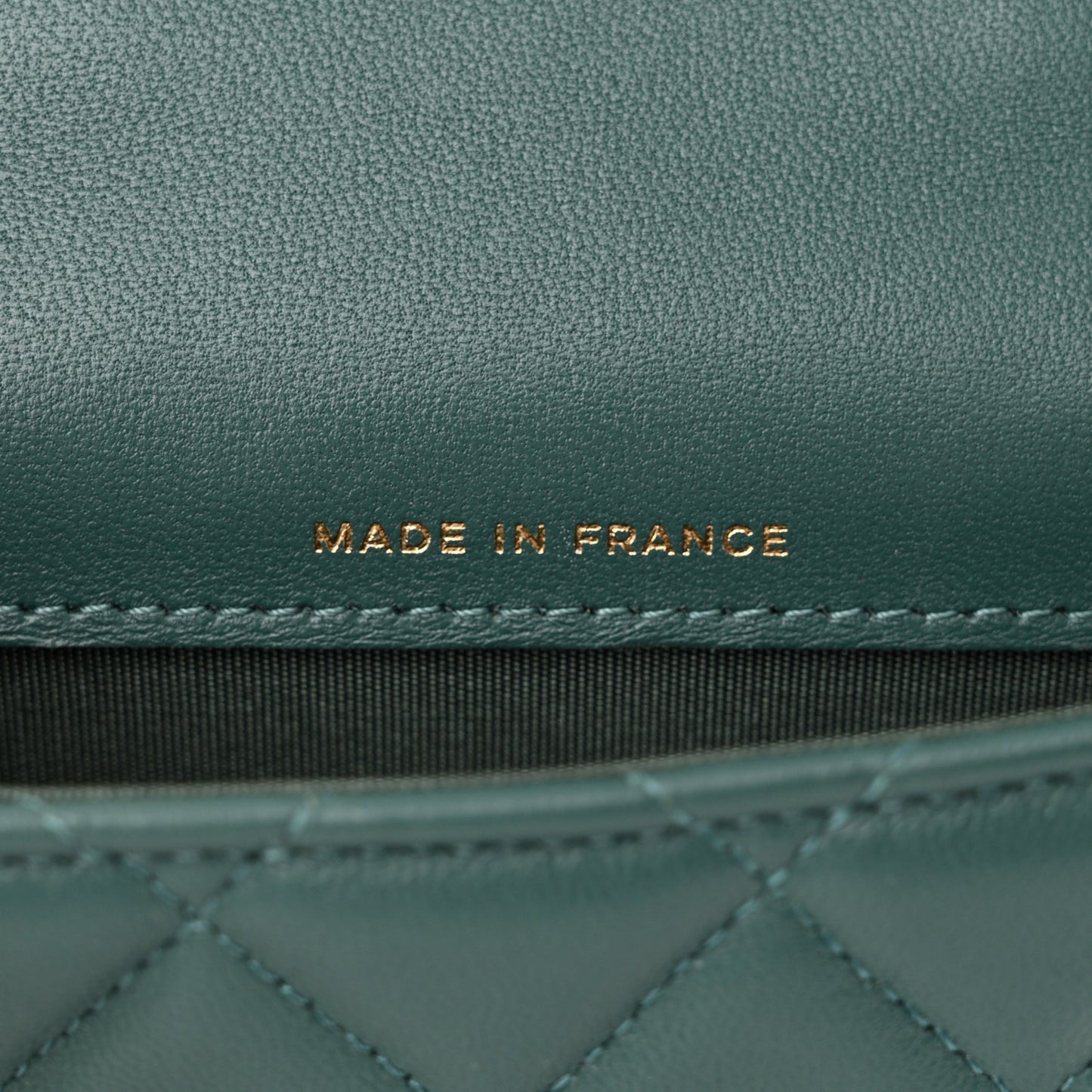 Lambskin Quilted Top Handle Flap Coin Purse With Chain Green