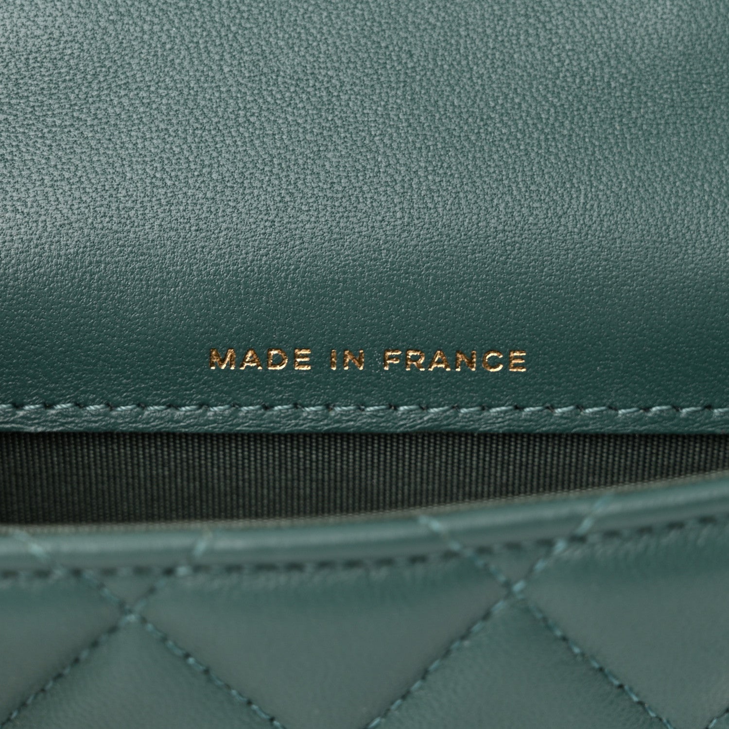 Chanel Lambskin Quilted Top Handle Flap Coin Purse With Chain Green 6 of 11