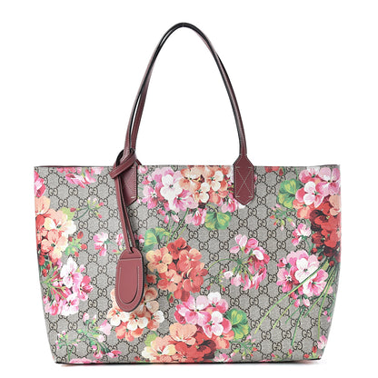 Gucci GG Supreme Monogram Blooms Medium Reversible Tote Beige Multicolor Dry Rose 1 of 20