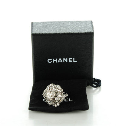Chanel Swarovski Crystal Camellia Ring 6 5 of 5