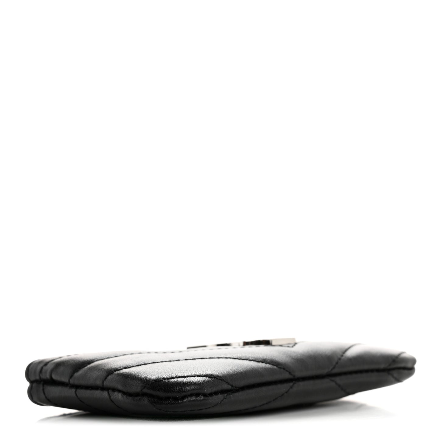 Calfskin Matelasse Monogram Key Pouch Black