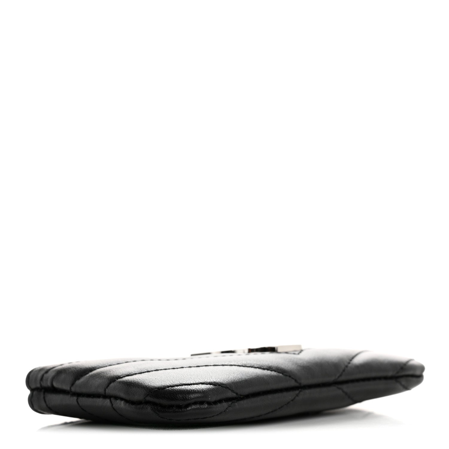Saint Laurent Calfskin Matelasse Monogram Key Pouch Black 4 of 8