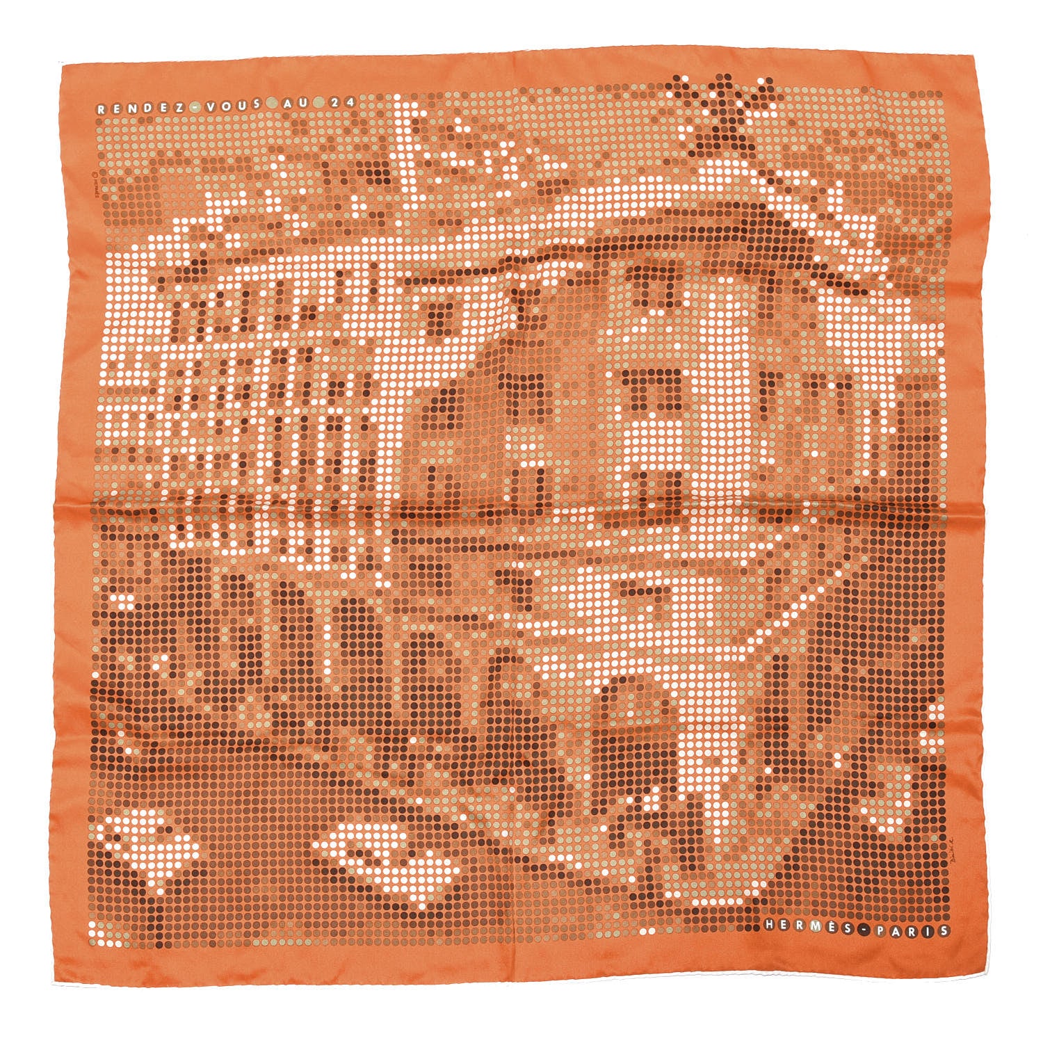 Hermes Silk Rendez-Vous Au 24 Pocket Square Scarf 1 of 5